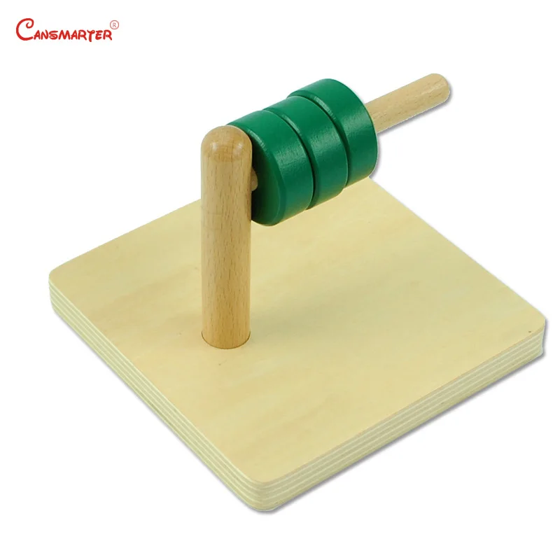 Juguetes Educativos de matemáticas Montessori, tablero de madera de cilindro verde, juguetes de entrenamiento sensorial, material didáctico de matemáticas, LT016