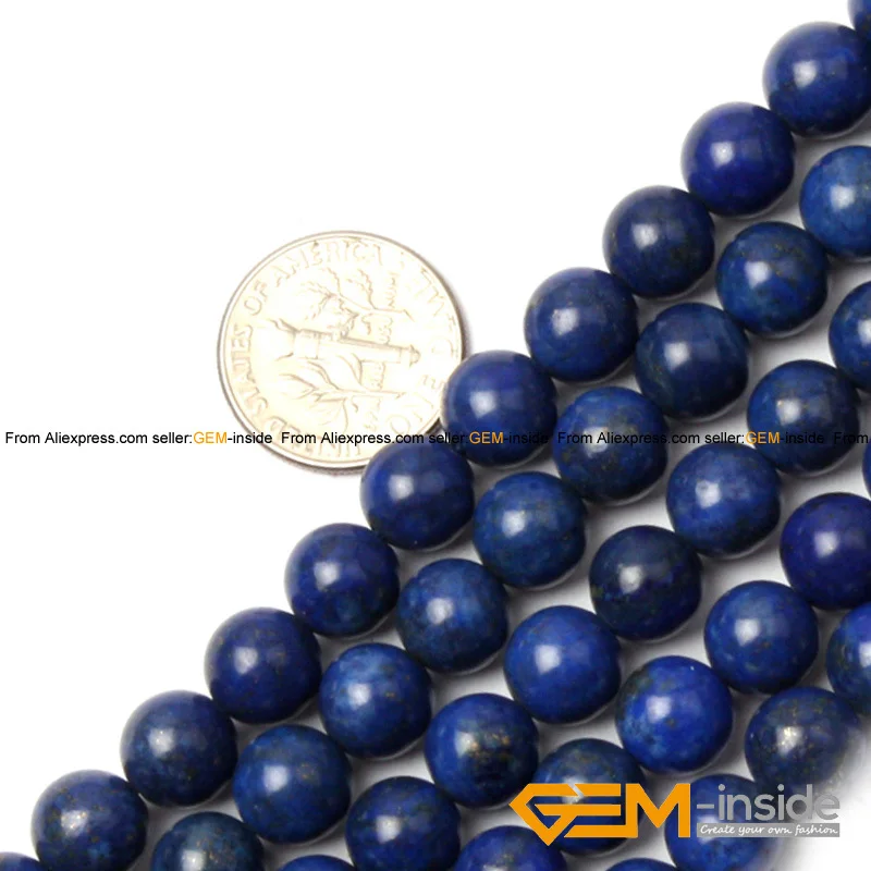 Gem-inside Round Smooth Lapis Lazuli Beads,Dyed Color,Selectable Size 2mm to 20mm DIY Beads For Bracelet Making Strand 15 Inch