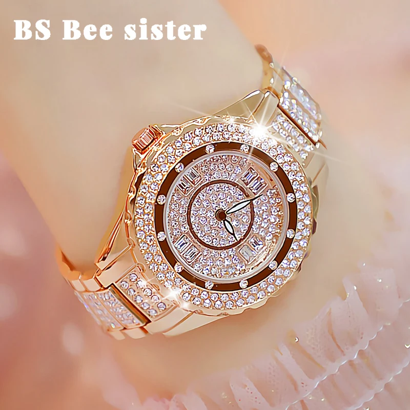 2022 Hot Sale Women Watches Lady Diamond Stone Dress Watch Gold Silver Stainless Steel Rhineston Wristwatch Female Crystal Watch