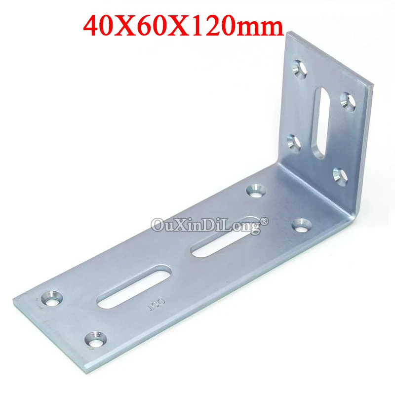 

10PCS Metal Thicken Right Angle Corner Braces 40X60X120mm L Shape Board Frame Shelf Support Brackets Storage Layer Holder Braces