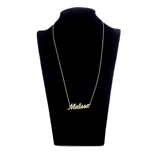 Nameplate Melissa Name Necklace for Women Girl Statement Stainless Steel Fashion Jewelry 2378