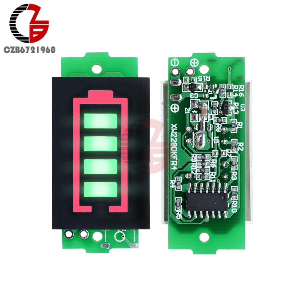 1S/2S/3S/4S/6S/7S Lithium Battery Capacity Indicator Car Motorcycle Voltmeter Voltage Meter Power Voltage Tester Panel