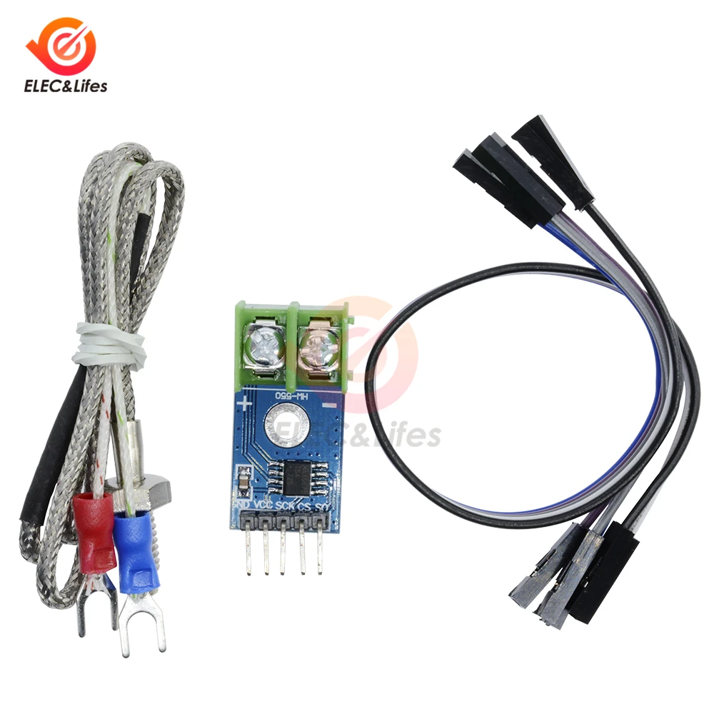 5V 50mA MAX6675 Module + K Type Thermocouple Module Temperature Sensor Tester -200-1300°C Module with Dupont Cable for arduino