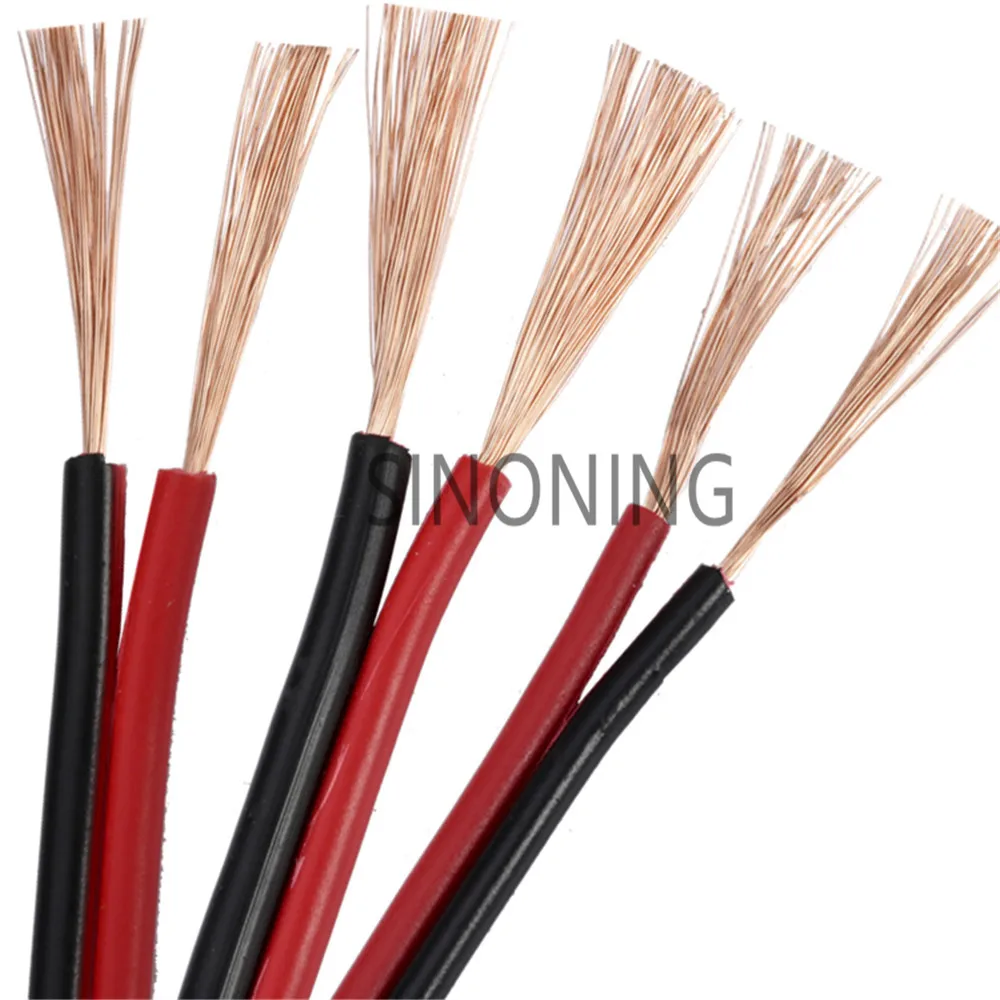 1m Pure copper red black wire two core electric cable two color parallel