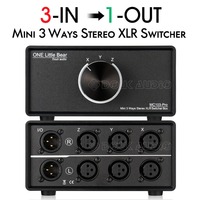 MC103-3F Little Bear 3-IN-1-OUT 3 ways XLR Balanced Audio Converter Stereo Passive Selector Switcher