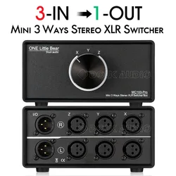 MC103-3F Little Bear 3-IN-1-OUT 3 ways XLR Balanced Audio Converter Stereo Passive Selector Switcher