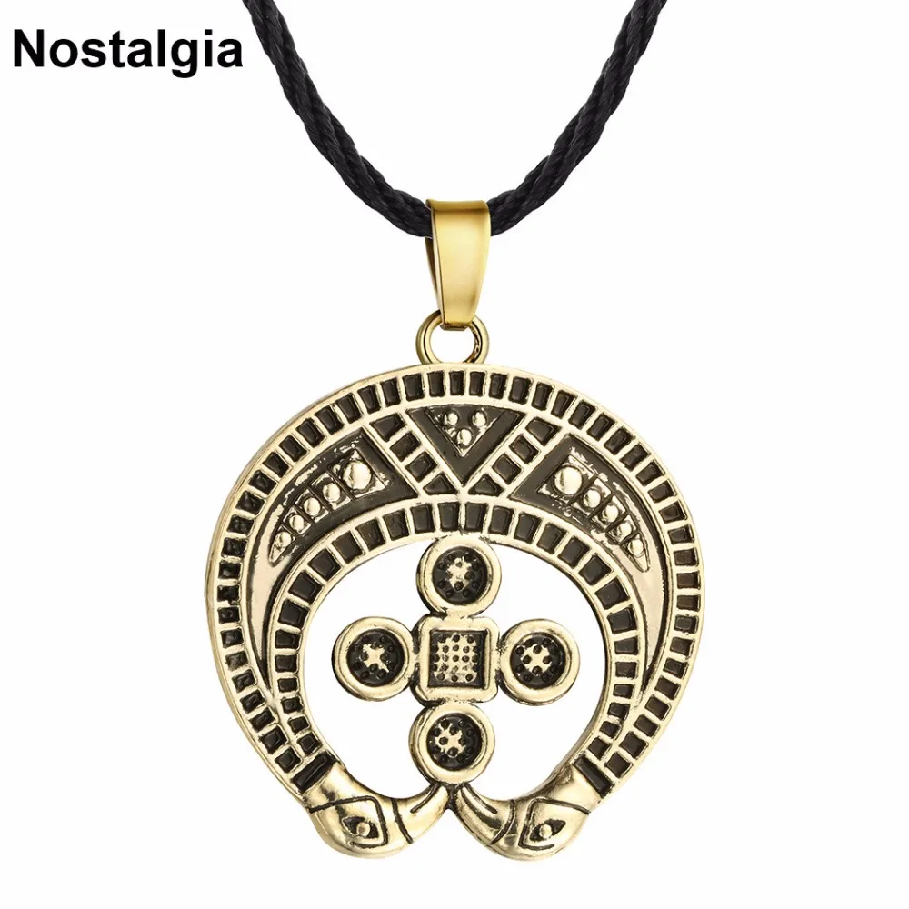 Nostalgia Slavic Amulet Charm Woman Chains Necklace Men Lunnitsa Symbol Viking Raven Runes Pagan Jewelry