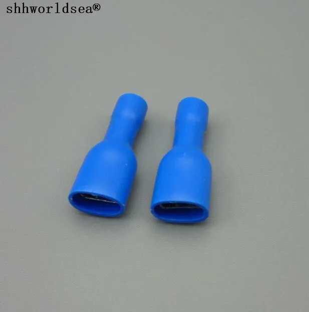 

shhworldsea High Quality 100PCS 6.3mm Fully Insulated Blue car Female Electrical Spade Crimp Connector Terminals Free Shipping