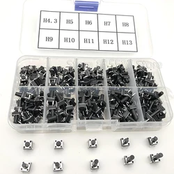 200pcs / 10 models 6*6 Light micro touch Switch sets Push Button Switch Kit , Height: 4.3MM - 13MM DIP 4Pin 6x6 Keys Tact ON/OFF