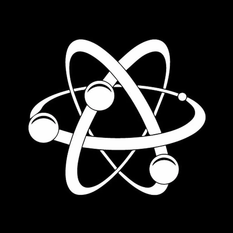 YJZT 15.5CM*13.6CM Atom Symbol Science Physics Chemistry Art Car Sticker Cool Vinly Decal Black/Silver C27-0278