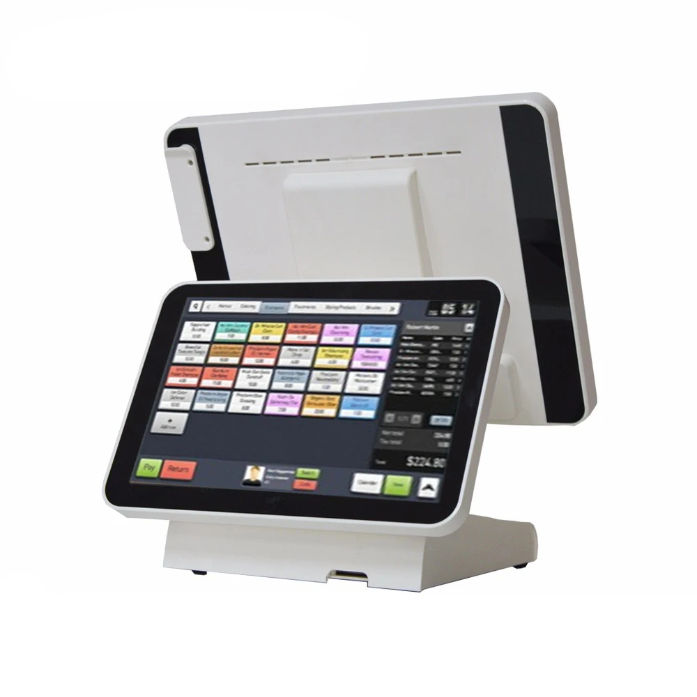 Cheap POS System Wholesales 15 Inch Dual Capacitive Touch POS System For Supermarket