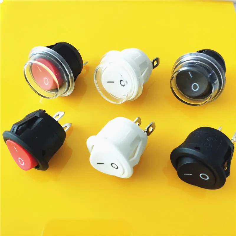 5szt/lot KCD1 2PIN 20mm On/Off SPST G149 Okrągły przełącznik kołyskowy DC AC 6A/250V Wodoodporna nasadka Deska rozdzielcza samochodu Śledź Dropshipping