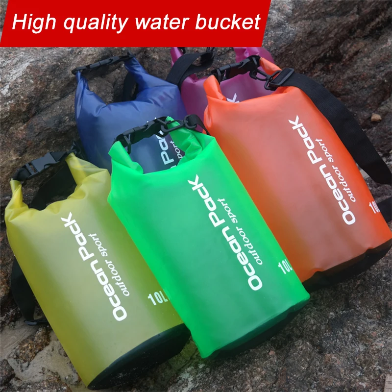 2L 5L 10L Outdoor Waterproof Swimming Bag Bucket Dry Sack Storage Bag River trekking Rafting Kayaking Travel Water Barrel