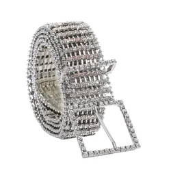 Ceinture en cristal brillant pour femmes, 10 rangées de strass, décontractée, pour robe de soirée