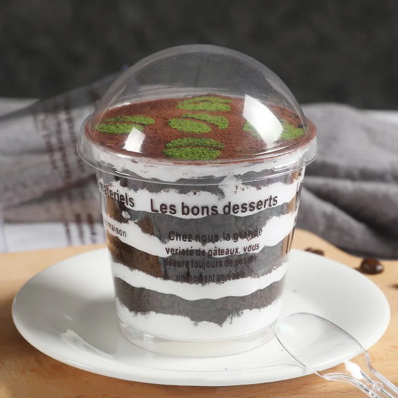 Plastic Round Cake Cup, Jelly Ice-Cream Container, Tiramisu Cup, Transparent Coffee Milk Cup, Oil-Proof and Tough Tub