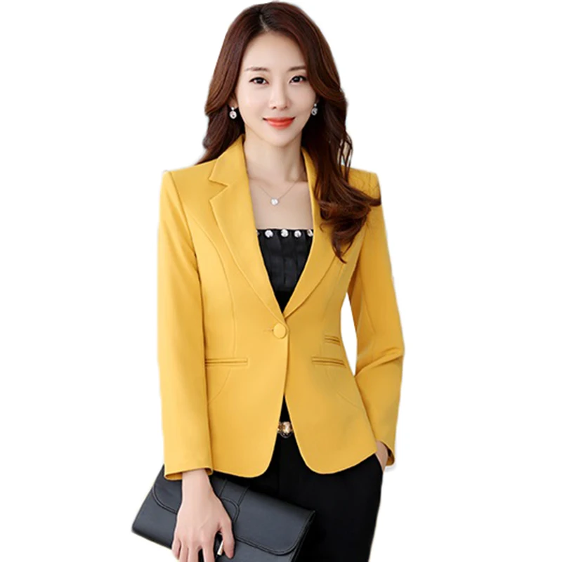 

Korean Small Suit Jacket Women Blazers New Autumn Spring Coat Long Sleeve Work Office Blazer Suit Lady Coat Tops