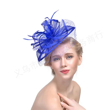 Pince à cheveux en maille Fascinator pour femme, chapeau de patients de mariage, fleur, extérieur, vacances, plume, chapeaux de mariée, blanc, noir, rose