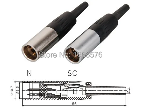 wholesale 50 pcs/lot 3 pin Male Mini XLR Audio Microphone connector -116