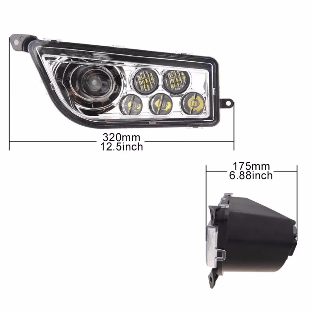 Promotion! 1 set Chrome Auto Accessories ATV/UTV LED Head light kit Headlamp for Polaris Razor Push 1000