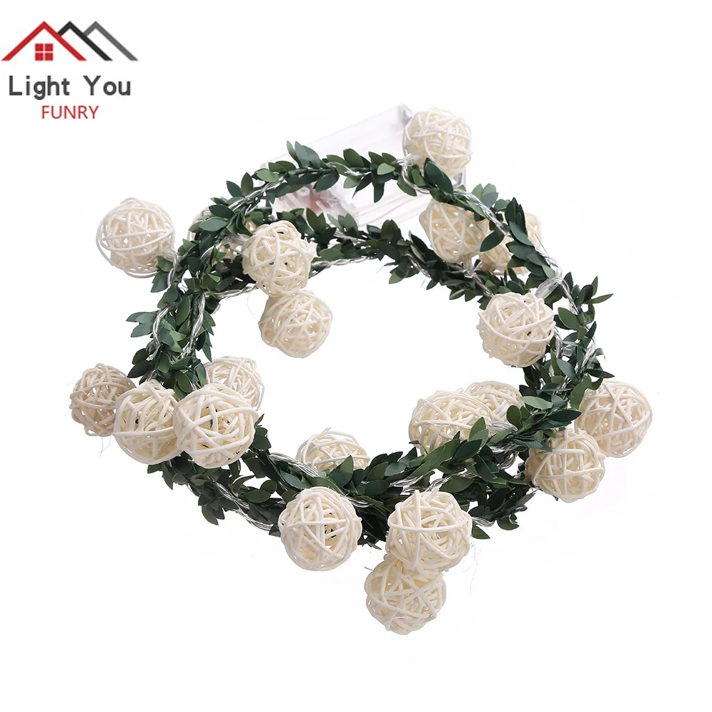 Kerst Decoratie 2.2 Meter 20led Rotan Bal Ronde Cane Combinatie Licht String Halloween Interieur Light String