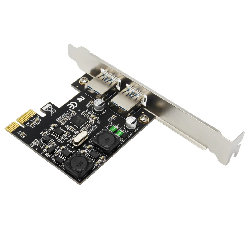 2 Port USB 3.0 PCI-E Expansion Card External USB3.0 PCIe Card with 2 Power Module NEC Chip for Desktop PC Computer High Quality