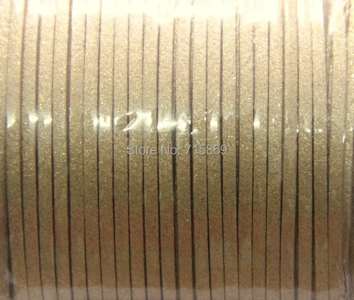 

Free Ship 100 Meters 10mm x 1.5mm Metallic Light Gold Flat Faux Suede Leather Cord For Necklace and Bracelet