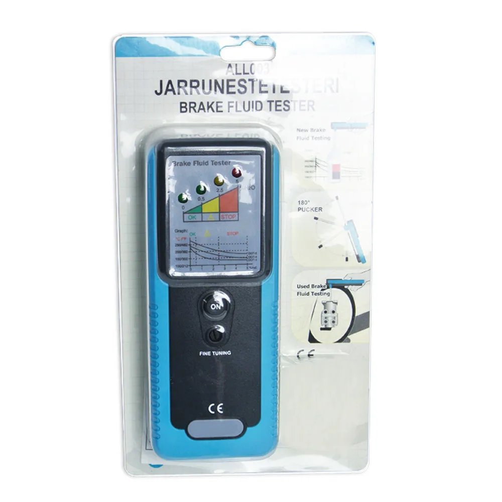Handheld Automotive Car Auto Truck Brake Tester Fluid Óleo Detector com LED Indicador & 180 graus Pucker + buzzer Embutido