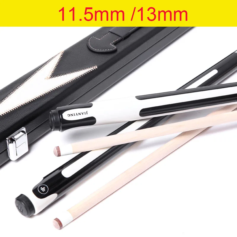 Jianying PA24 Pool Cue Stick with Hard Pool Cue Case 11.5mm 13mm Tip White Black Stripe China 2019