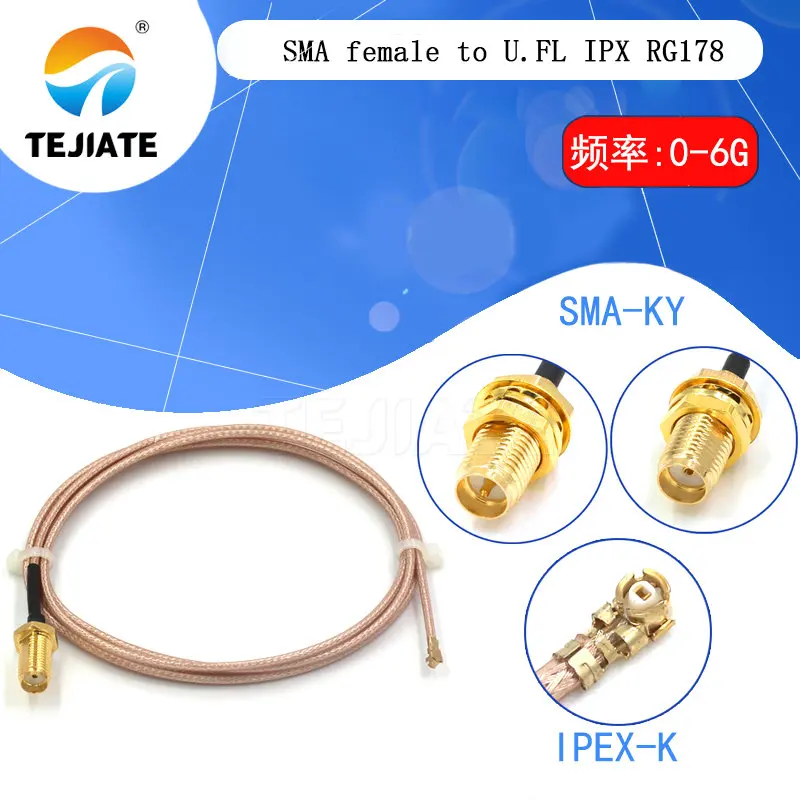 pigtail Jumper SMA female to RF Antena UFL Seat RG178 cable sockets jack connectors adapter for Wifi router GPS AP 0-6Ghz