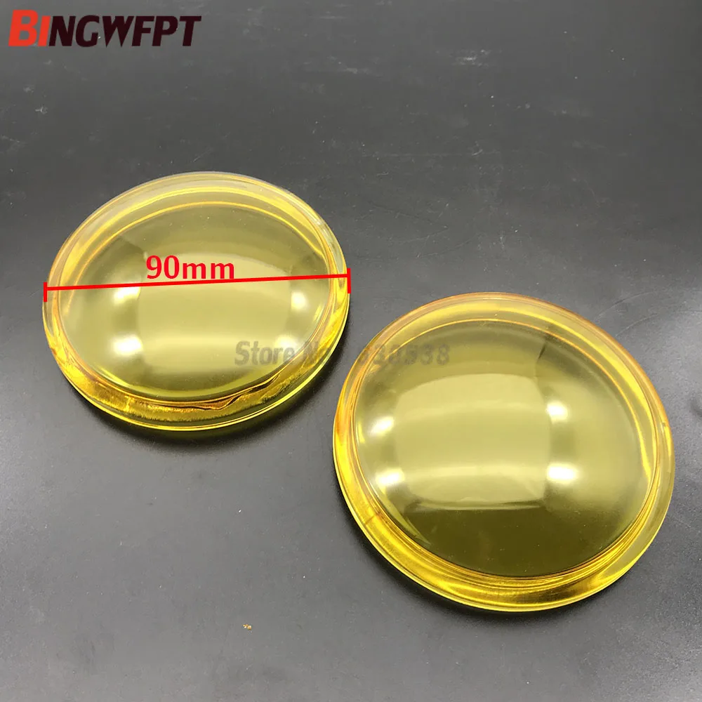 2pcs Round Diameter 90mm Fog Lights Lamps yellow Anti-fog Glass Tempered Glass For Peugeot 207 208 301 307 407 607 3008 MPV