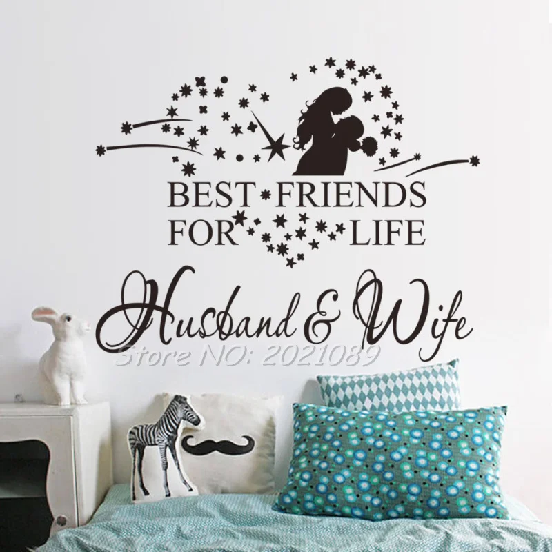 Best Friends for Life Husband&Wife Wall Decal Quote New Design 2016 Lettering Art Sticker For Living Room Bedroom Decor