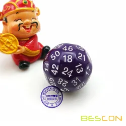 Bescon Polyhedral Dice 50-sided Gaming Dice, D50 die, D50 dice, 50 Sides Dice, 50 Sided Cube of Purple Color