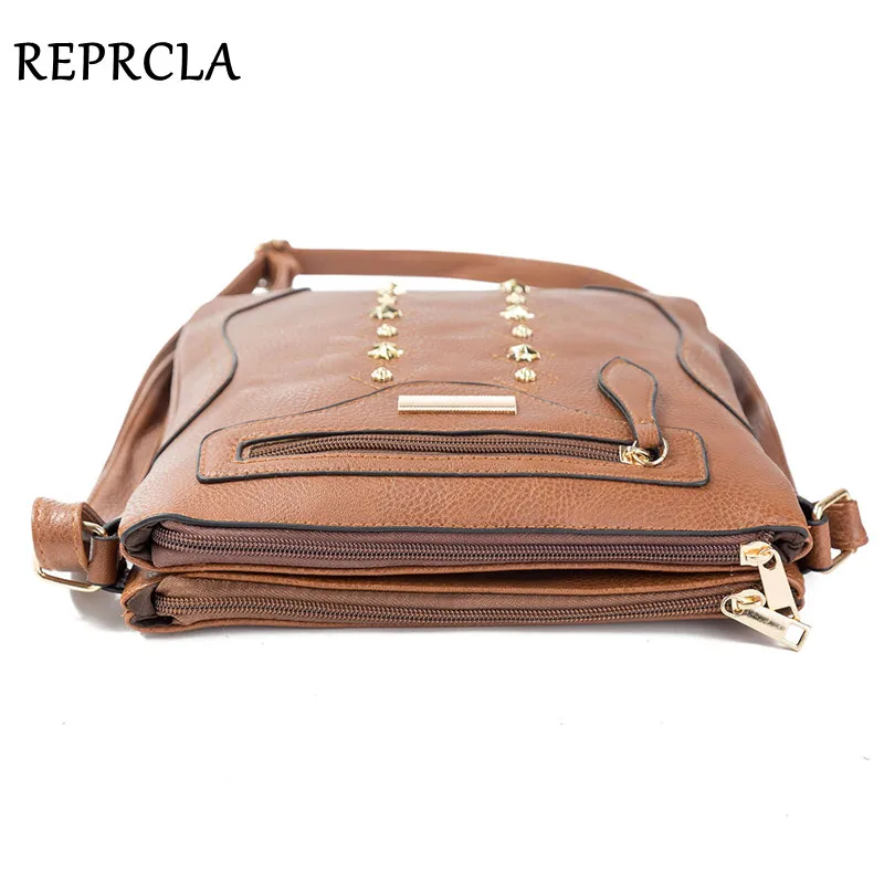 REPRCLA New Double Layer Shoulder Bag High Quality PU Leather Women Messenger Bags Designer Handbags Crossbody Bags for Women