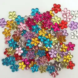 DIY 100pcs 10mm flower Acrylic plum blossom FlatBack Scrapbook Craft Wedding decoration B01