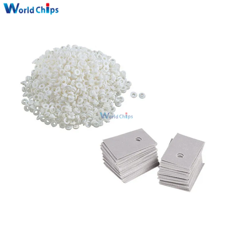 100PCS TO-220 White Transistor Plastic Washer Insulation Washer Transistor + TO-220 Pads Silicone for Packaging Triode