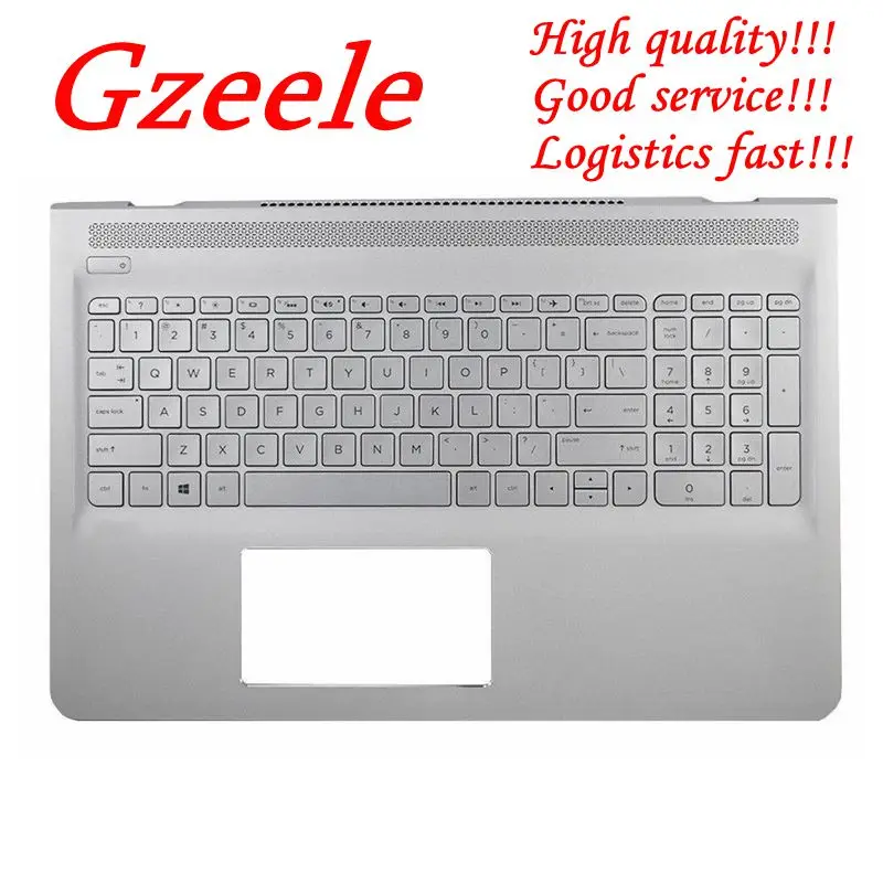 

GZEELE New for HP Pavilion 15-AS 15-as000 15t-as000 Silver Palmrest Backlit English Keyboard 857799-001 6070B1018801 UPPER case