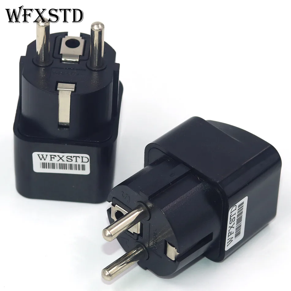 WFXSTD 2 pcs New CN US To DE Plug Adapter Socket  Plug Converter Travel Electrical Power Adapter Socket China To EU Plug