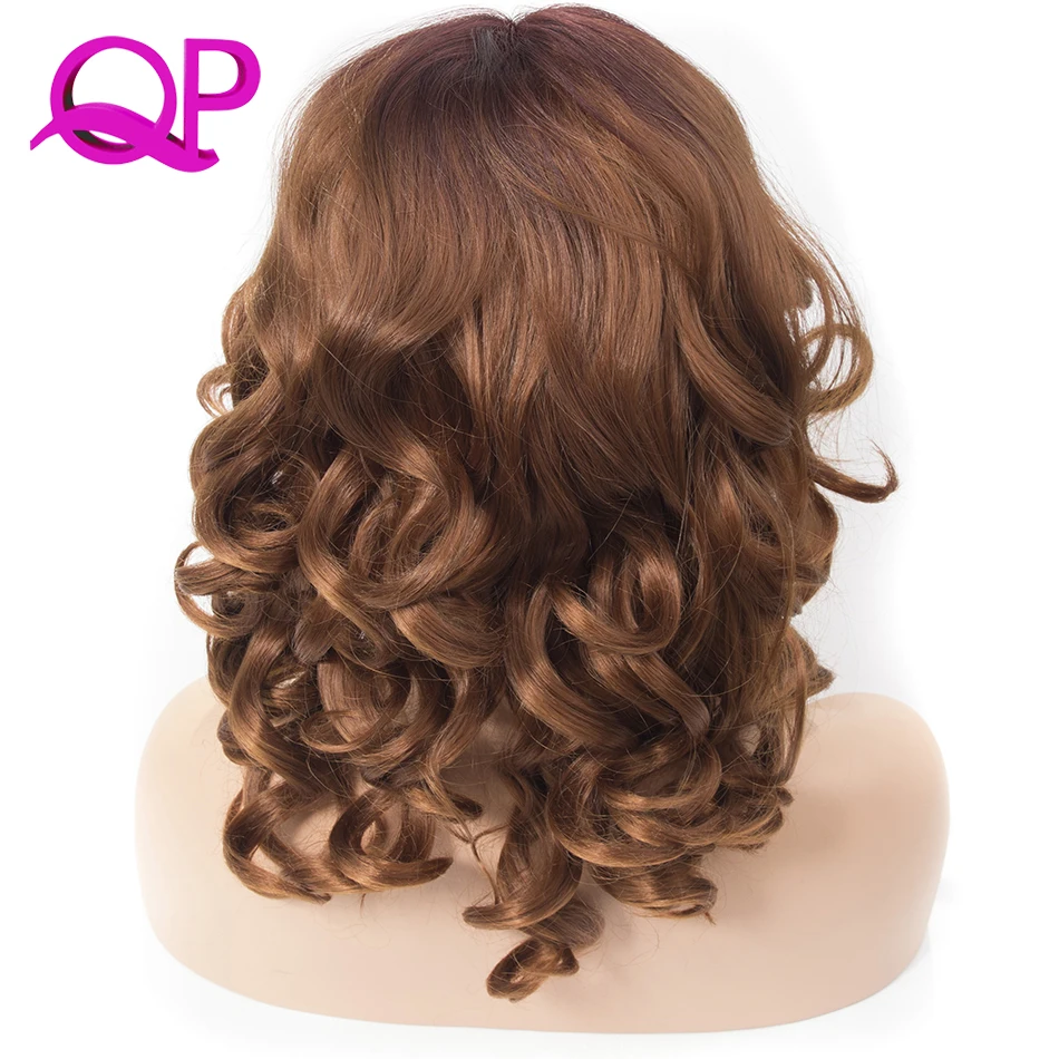 

QP hair Short Bob Wigs for Women Lose Wave Synthetic Lace Front Wig L Shapped with Natural Hairline for Party/Cosplay Wig