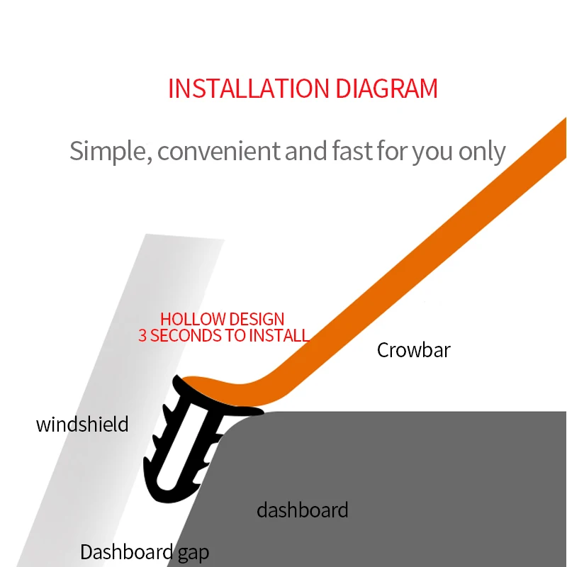 Car Sticker Dashboard Sealing Strip Noise Sound Insulation Rubber Strips Leakproof Weatherstrip Auto Anti Leak Strip Accessories