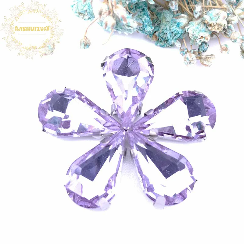 Twinkling Crystal Violet Tear Drop Glass Rhinestones Glass Crystal  Sew on Garment Crafts Jewelry Clothing  Accessories