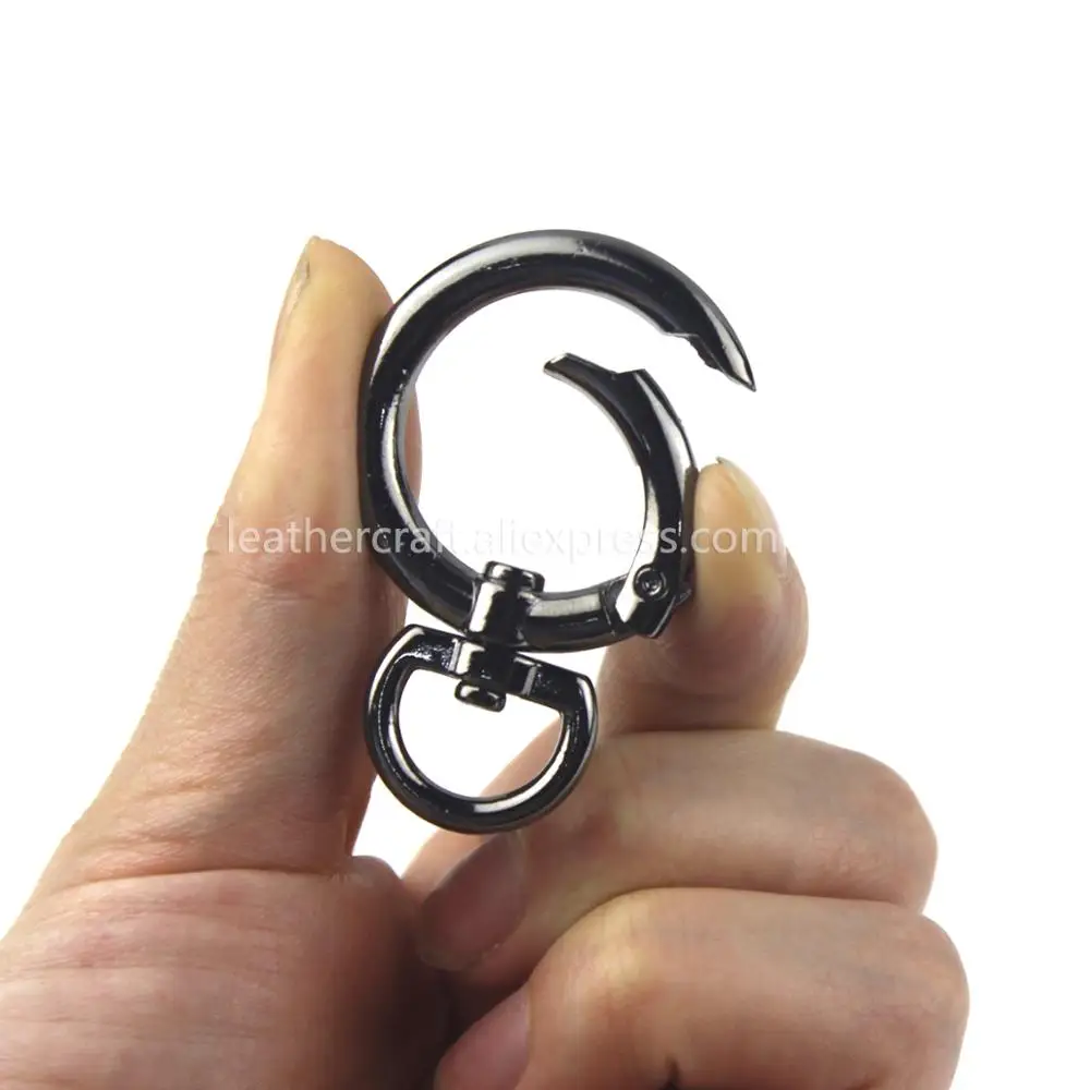 1xAlloy Swivel Eye D-ring Snap Trigger Hook Clip Spring Gate O ring Clasp Handbag Bag Strap Belt Shoulder Buckle Accessory