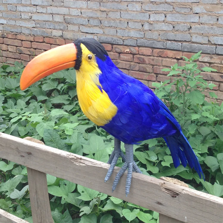 large 55cm simulation blue feathers toucan bird model foam&feathers toco handicraft prop home garden decoration gift p0907