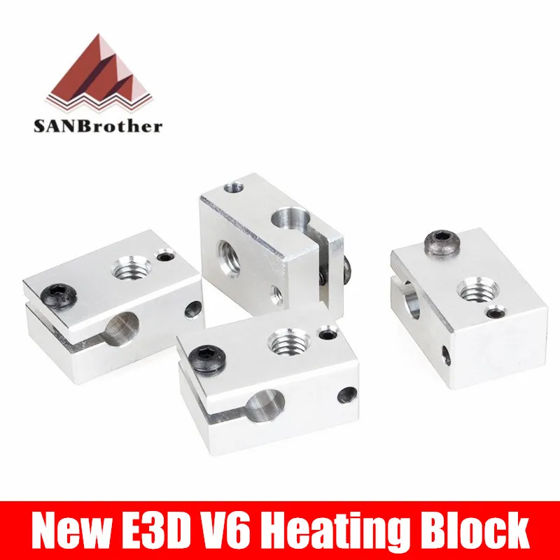 

1Pcs Aluminum V6 Heater Block HotEnd For PT100 sensor cartridge Themocouple&Thermistor for 3D Printer Extruder hot end parts kit