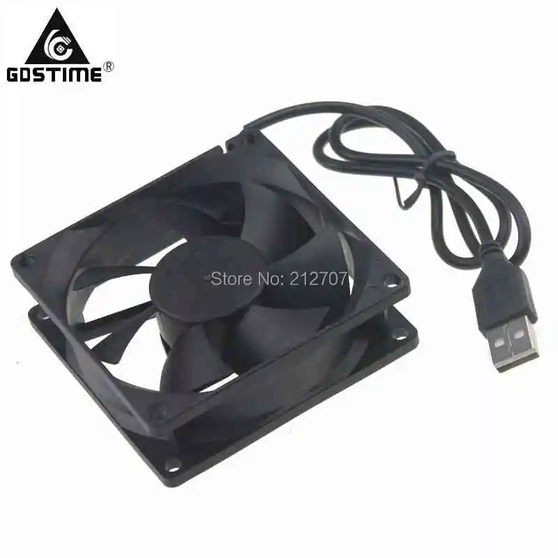 

100Pcs Gdstime 8cm 80mm 5V USB Connector 80x80x25mm Brushless DC PC Computer Cooler Cooling Fan