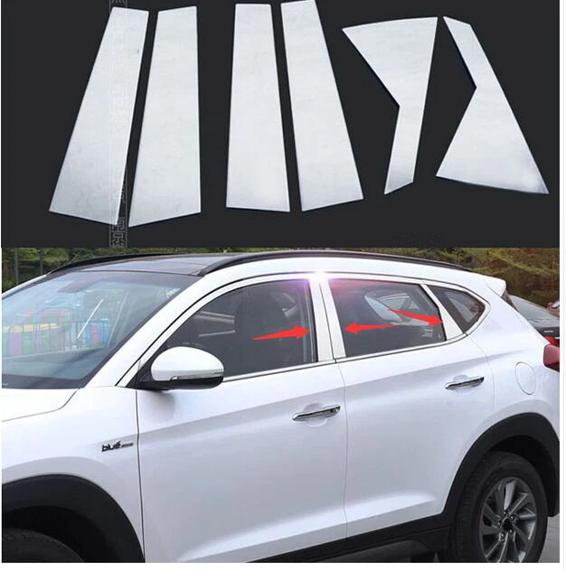 

FOR HYUNDAI TUCSON 2016 2017 STAINLESS CHROME PILLAR POSTS WINDOW SIDE DOOR COVER TRIM BEZEL STYLING MOLDING GARNISH ACCENT
