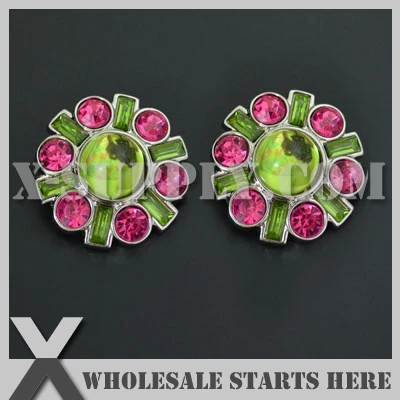 

RB1063CM / Bulk Large Selina Acrylic Rhinestone Button Flower Centers for Baby Hair Bows,Headband Decorations