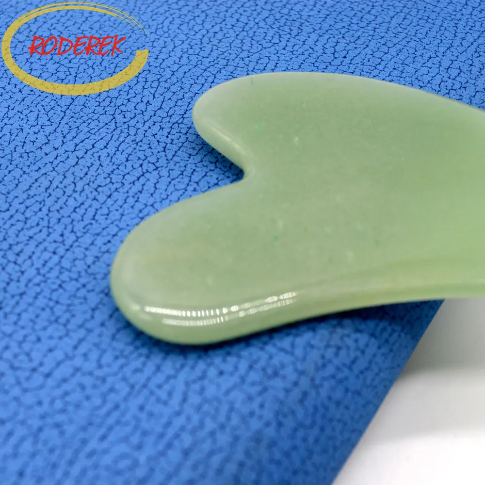 Tablero de Jade Natural de Aventurina, Jade Natural de piedra de raspador, herramientas de Gua Sha chino para la salud corporal