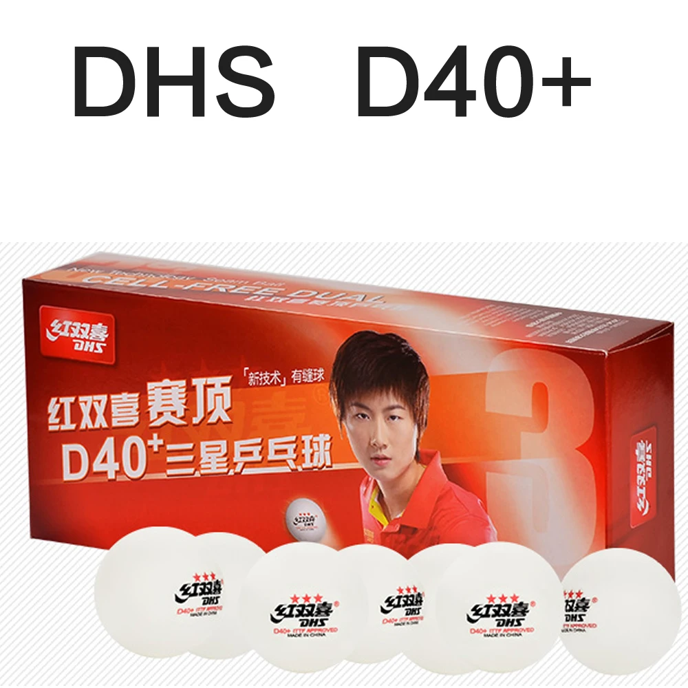 Original DHS D40+ Tournament 3 Star D40+ New Material  Seamed PP Ball Table Tennis ball / ping pong ball  10pcs/pack