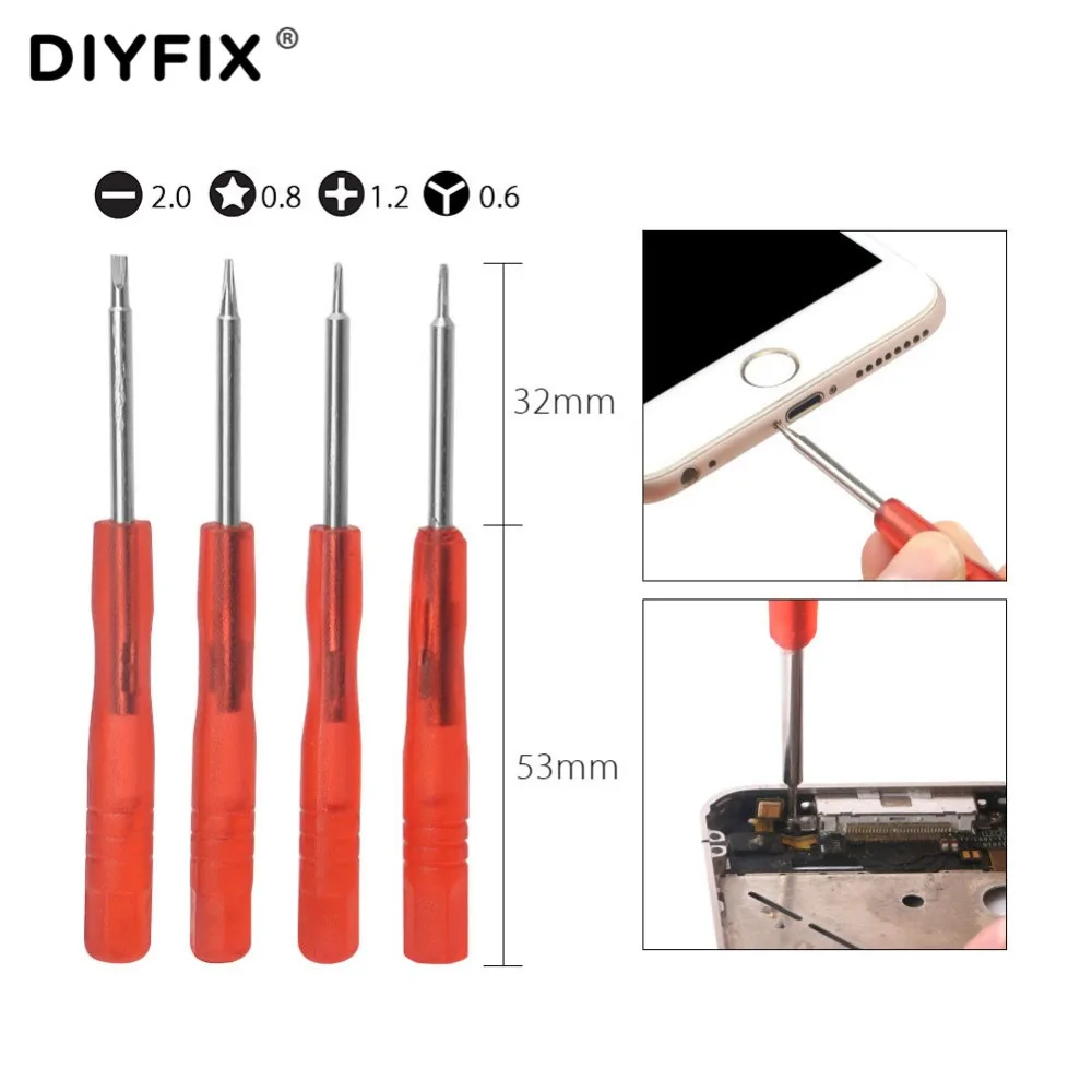 Набор ручных инструментов DIYFIX 11 в 1, инструмент для открывания и отвертки, набор мини-отверток для iPhone 4-X, iPad, Samsung, инструмент для ремонта телефонов