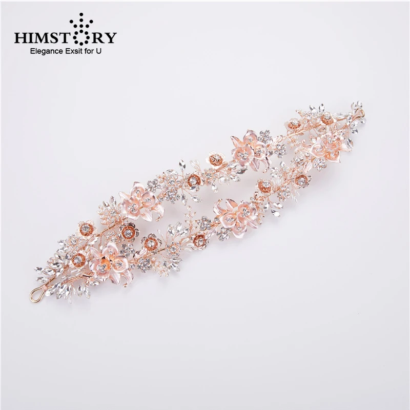 

HIMSTORY European And American Bride Headpiece Double Layers Crown Headband Exquisite Handmade Bridal Wedding Hair Accessories